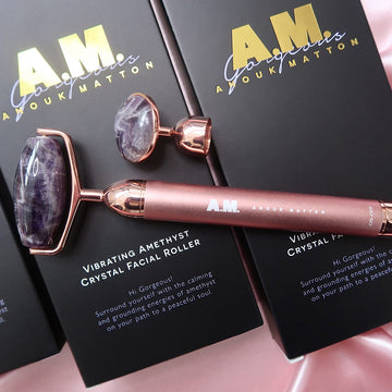 vibrating amethyst crystal facial roller